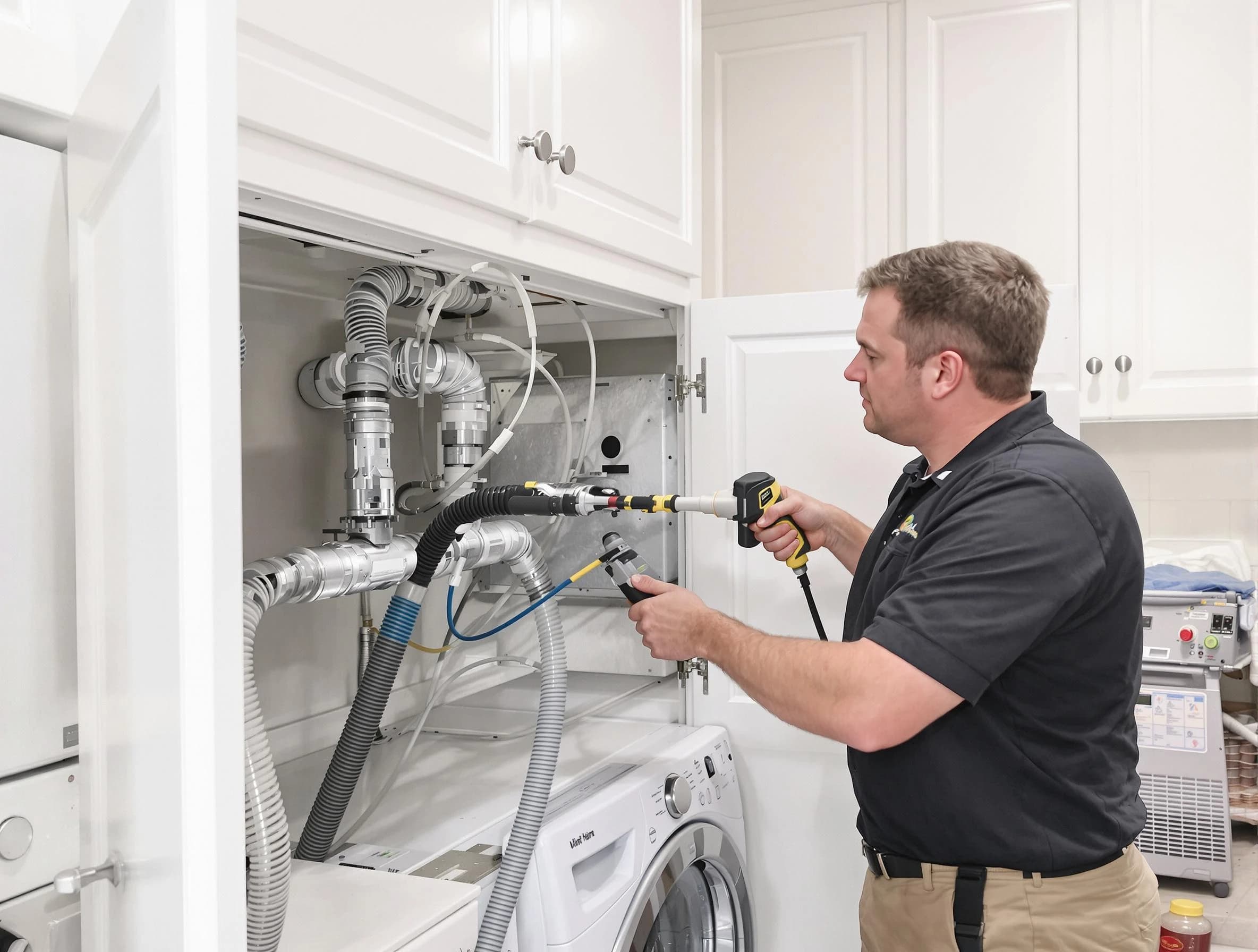 Panthersville Dryer Vent Cleaning professional removing severe blockage from a clogged dryer vent in Panthersville