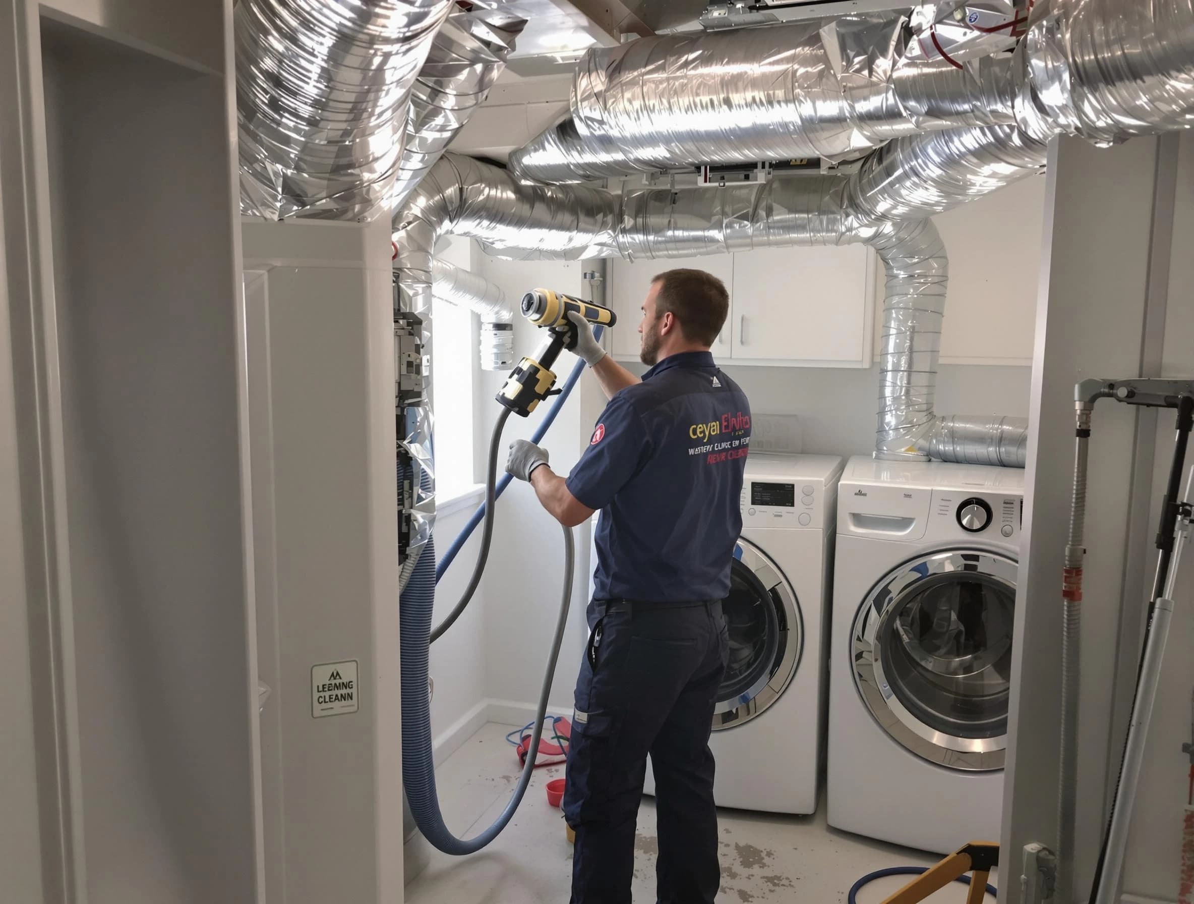Panthersville Dryer Vent Cleaning specialist using advanced equipment for thorough duct cleaning in Panthersville