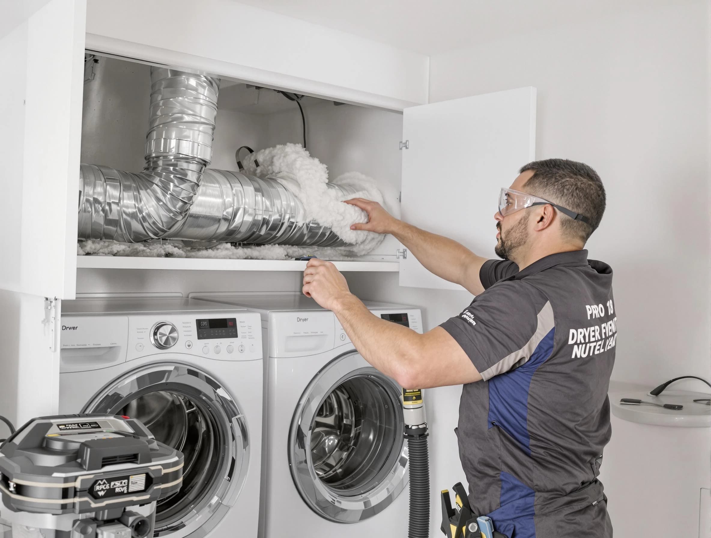 Panthersville Dryer Vent Cleaning certified technician performing specialized gas dryer vent cleaning in Panthersville
