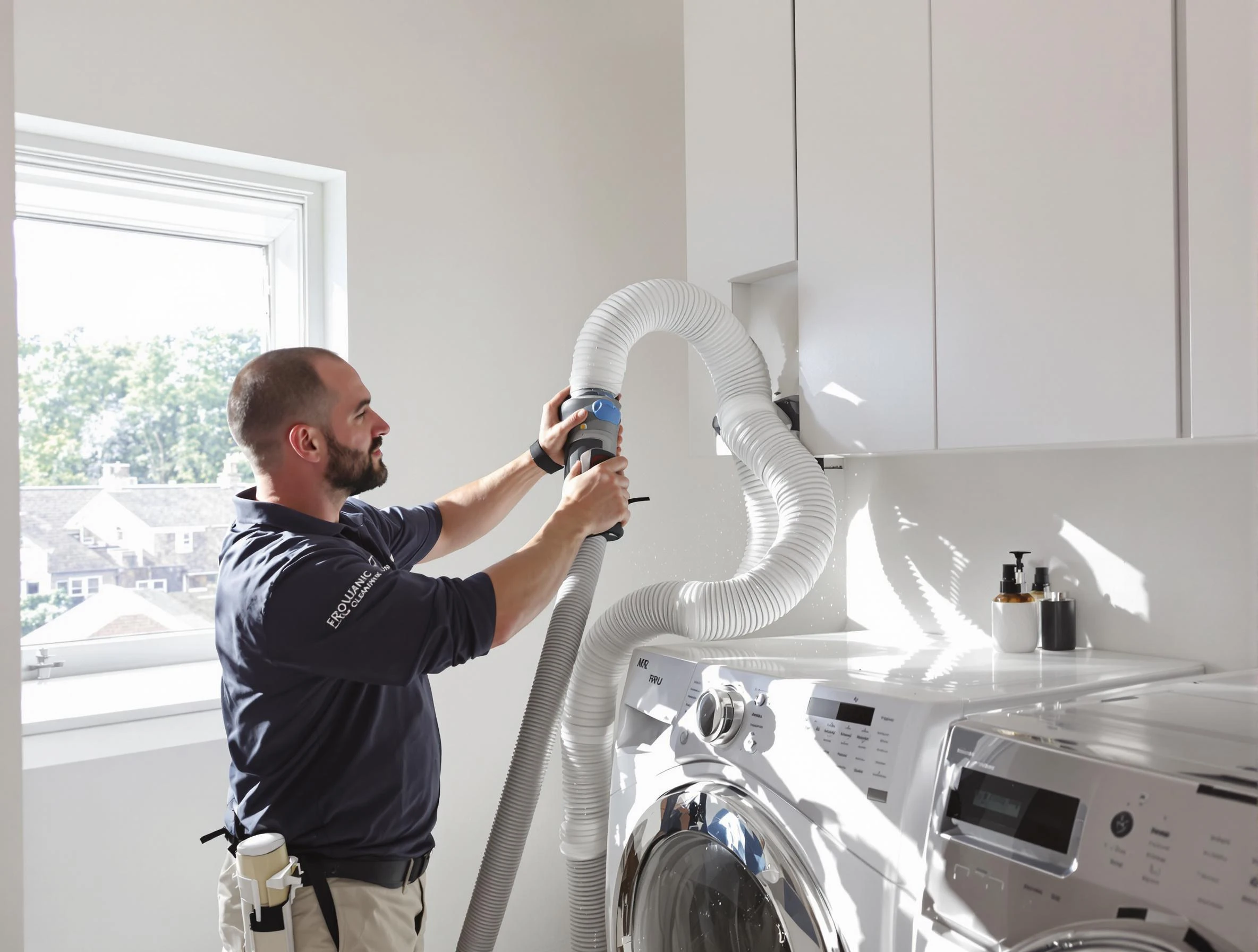 Certified Panthersville Dryer Vent Cleaning technician performing dryer vent cleaning in Panthersville